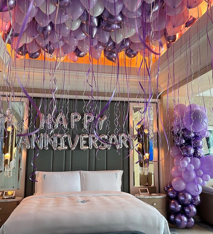 (220ProductCode) Luxury Balloon & Banner Bash - Perfect for Birthday Celebration! Happy Anniversary