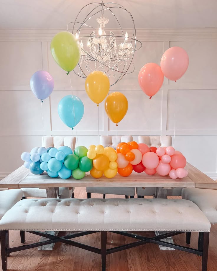 Organic Arrangement Garland Balloon Blue, Purple, Yellow and Pink with Latex Helium - Perfect for special occasion