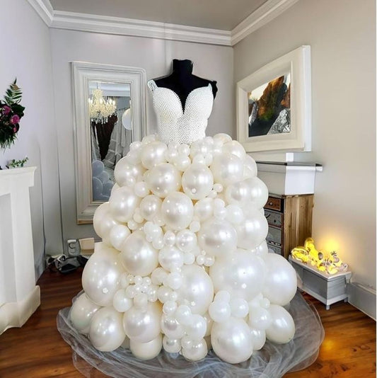 Personalise White Wedding Dress Balloons - Perfect for Bride To Be, Wedding, Bridal Shower, Proposal Special Occasion
