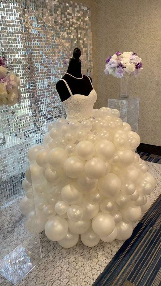 Personalise White Wedding Dress Balloons - Perfect for Bride To Be, Wedding, Bridal Shower, Proposal Special Occasion