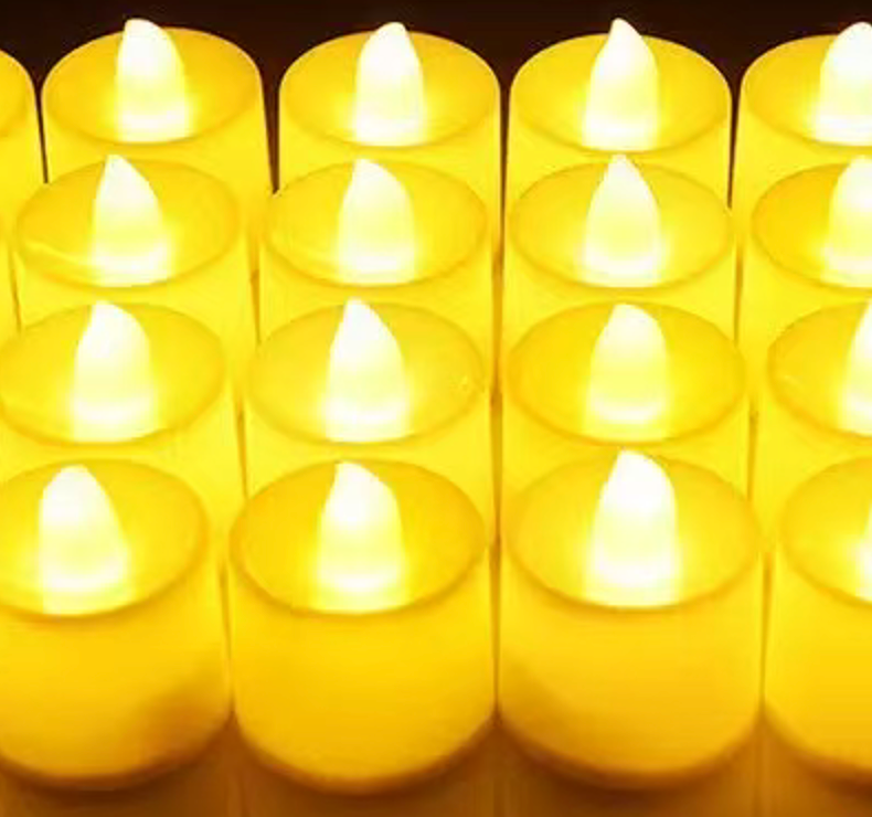 Candle Light Electric LED Pillar Candle Flameless Votive Fake Flickering Realistic Tea Light for Dining Wedding Birthday Party Holiday Decoration