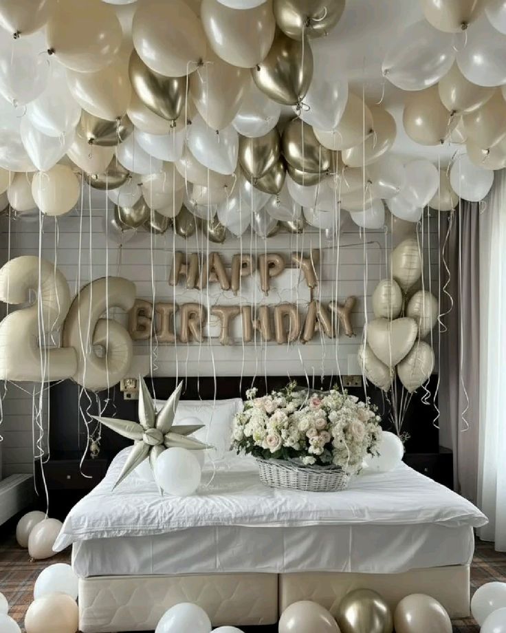 (224ProductCode) Luxury Balloon & Banner Bash - Perfect for Birthday Celebration! Happy Anniversary