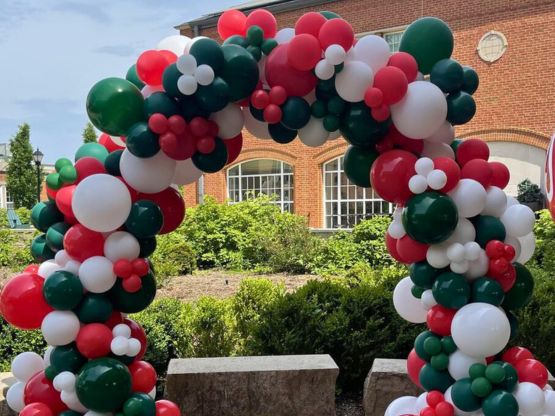 UAE National Day Balloon Red, White, Green and Black Organic Arch Chain - Perfect for UAE National Day!