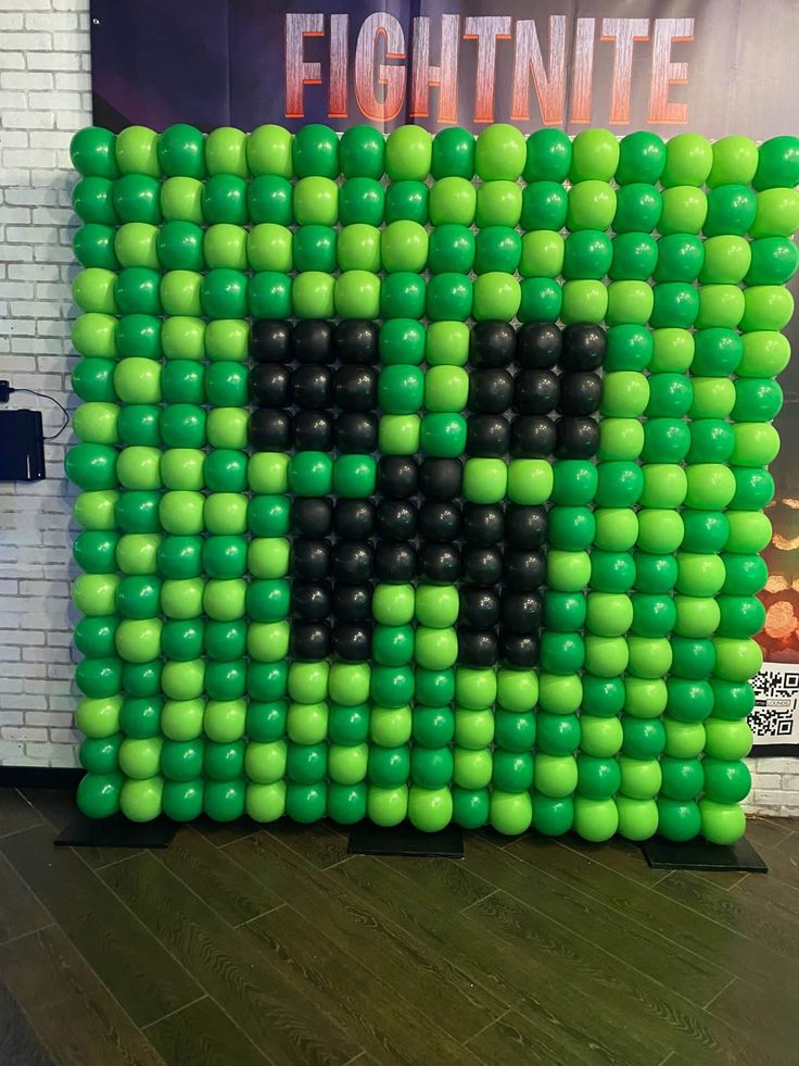 Customize Minecraft Designed Balloons Black and Green Latex - Minecraft-Themed Perfect for special occasion