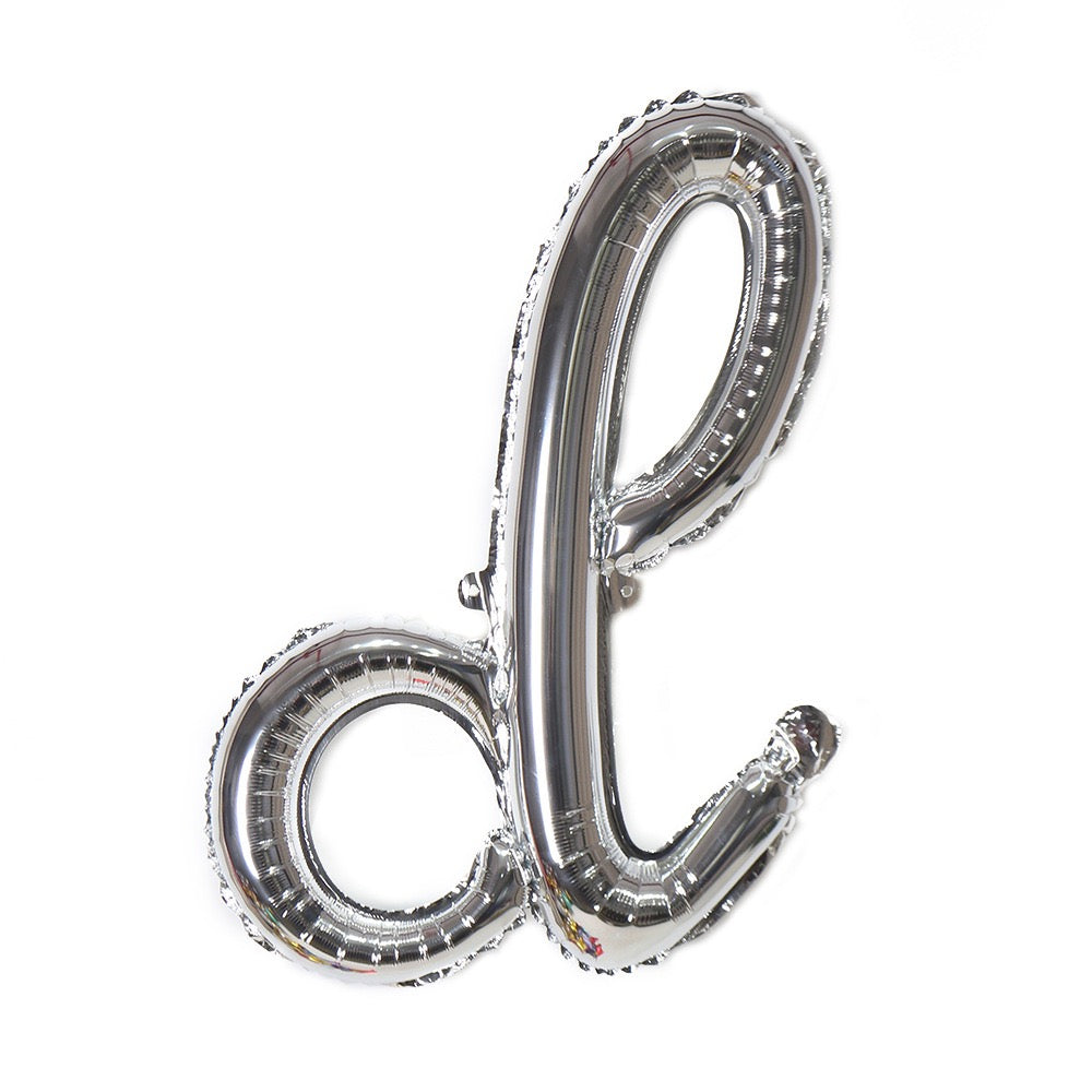 Small Letter 18 inch a to z Kids Birthday Balloon Bouquet Silver