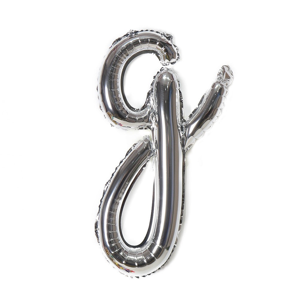Small Letter 18 inch a to z Kids Birthday Balloon Bouquet Silver