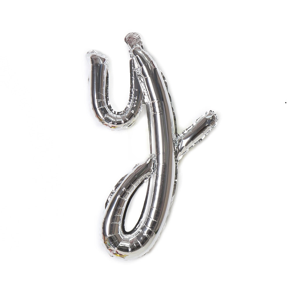 Small Letter 18 inch a to z Kids Birthday Balloon Bouquet Silver