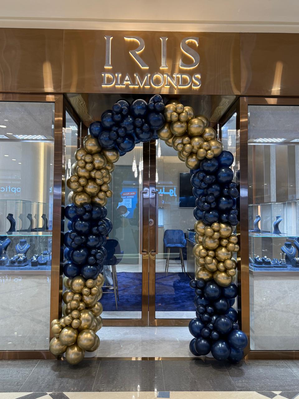 Organic Chain Latex Navy Blue & Light Gold Chain - Customizable Design Perfect for Corporate Event, Grand Opening, Company Event!