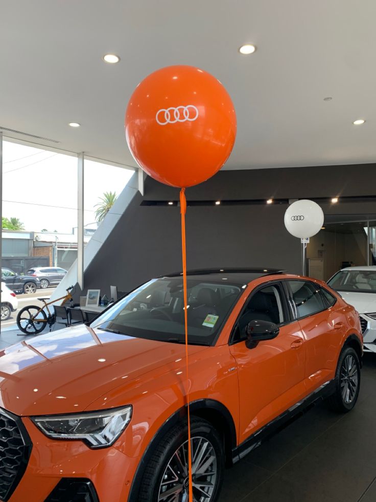 Balloon White and Orange 36-inches with Customize Sticker - Corporate Event, Grand Opening, Company Event Perfect for special occasion!
