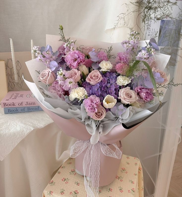 Mix Flowers Roses, Carnation and Hydrangea - Floral Fresh Bouquet