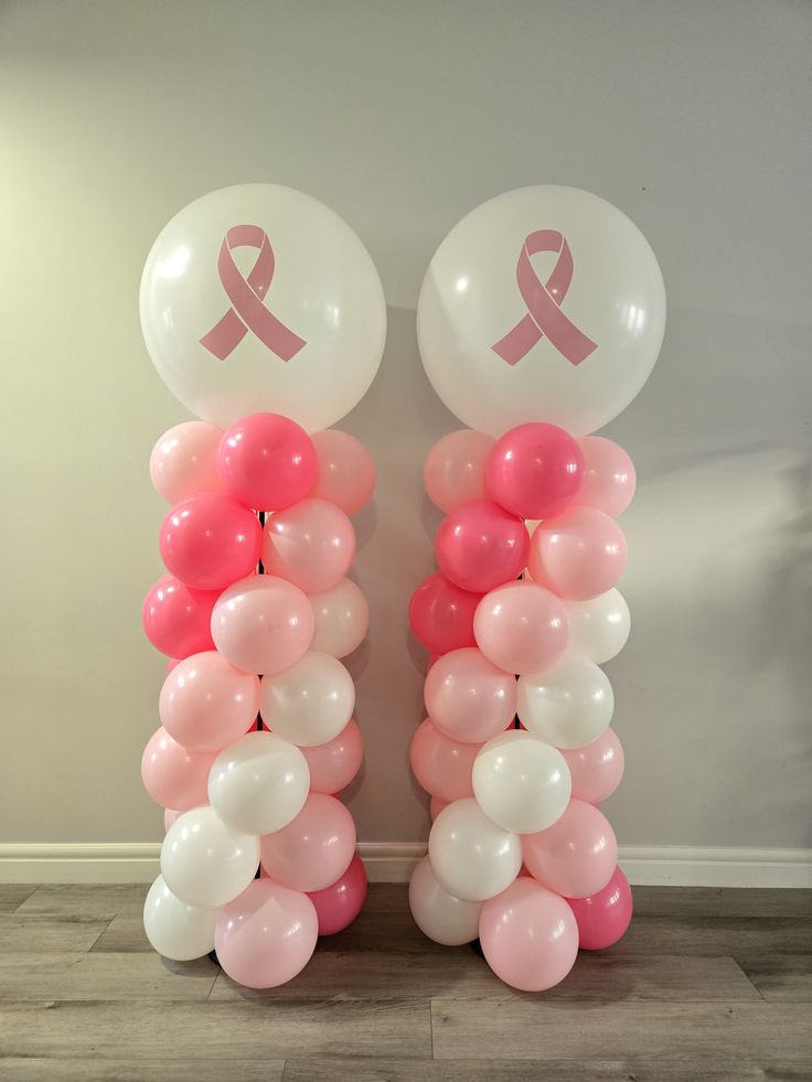 Pillar/Column/Tower Pink and White with Customize Pink Bow Stickers - Customizable Design