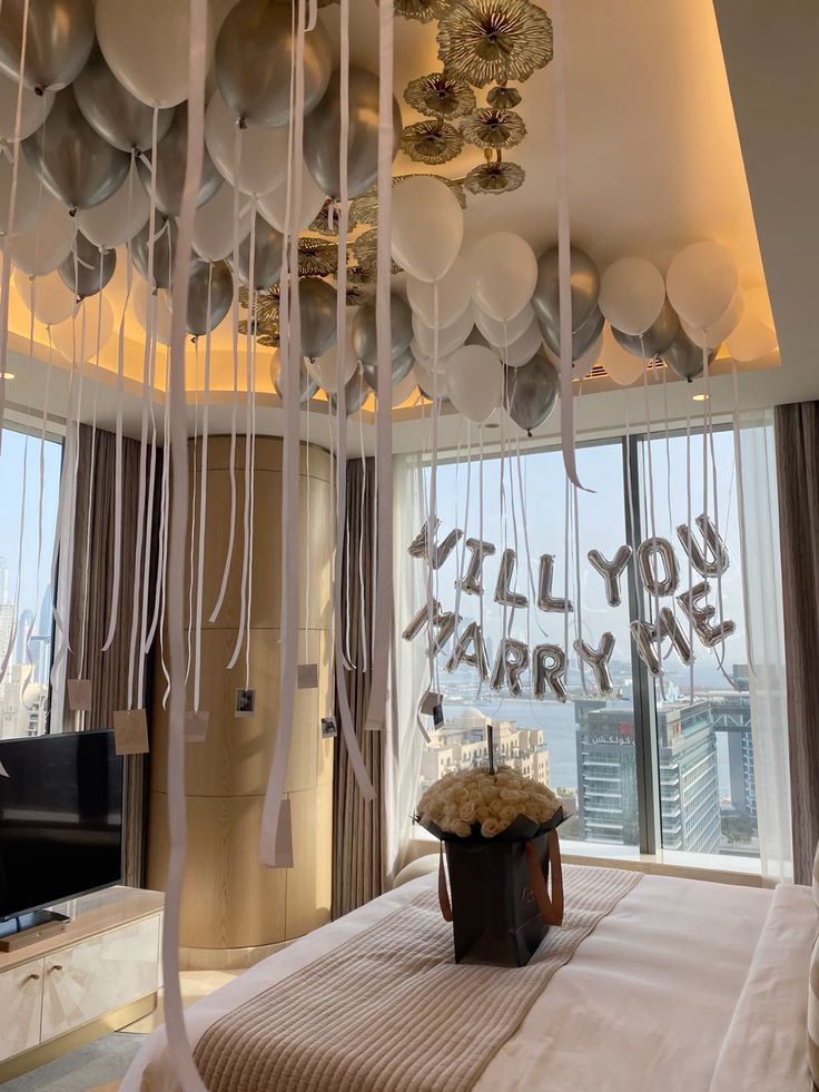 (216ProductCode) Balloon & Banner Bash - Perfect for Birthday Celebration! Will you marry me Proposal