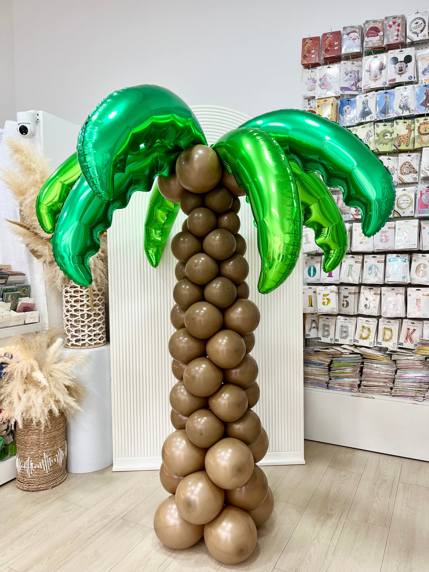 Customize Palm Tree Designed Balloons Green Palm Tree Leaves Foil and Brown Latex - Perfect for special occasion