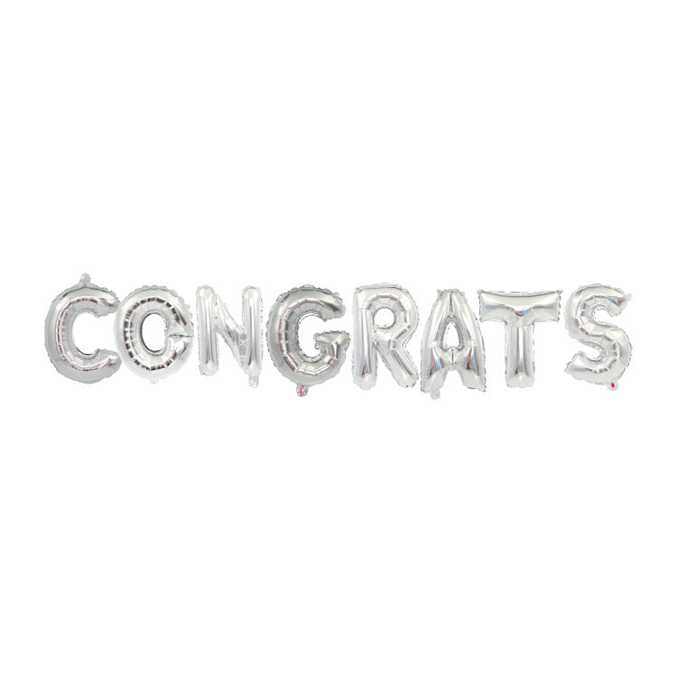 Silver CONGRATS Foil Balloon Banner Silver - Perfect for Surprises!