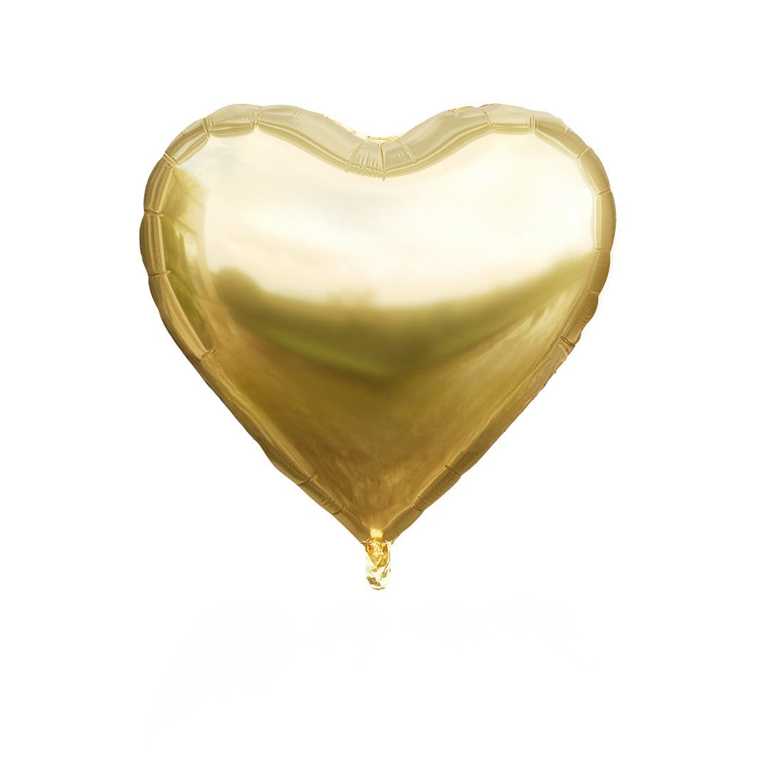 32” Matte Gold Heart Helium Balloon - Perfect for any Celebration!