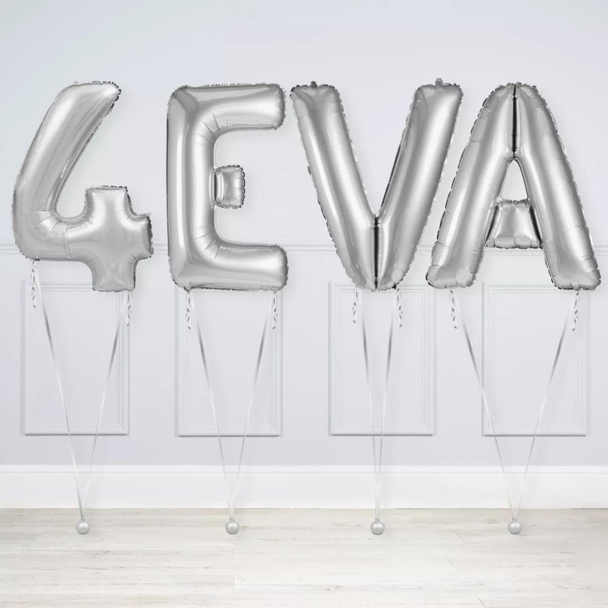 4EVA Helium Balloons Gold, Silver and Rose Gold - Perfect for Valentine's Day, Anniversaries, Proposal, Engagement Party