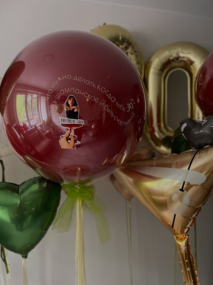 Customization Photo Balloon Personalised Latex Customize Sticker Photo and Latex Customizable Design Number 30 Champagne
