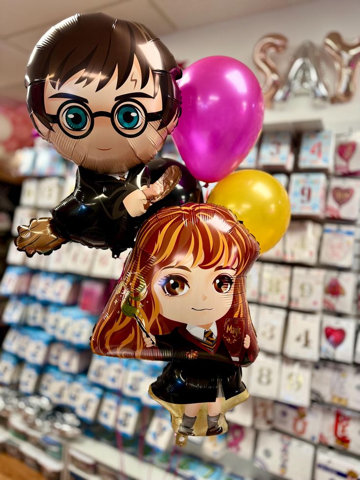 Helium Balloon Harry Potter Character with Latex Helium Bunch Pink Black and Yellow - Perfect for any Occasions