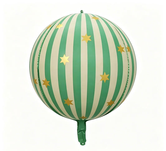 Orbs Green Christmas Ball Star Printed Foil Balloon - Perfect for any celebrations!