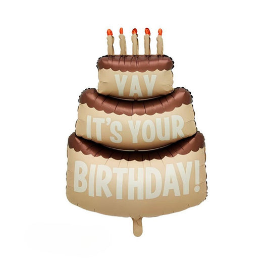 Cake ‘YAY IT’S YOUR BIRTHDAY’ Foil Balloon - Perfect for birthday celebrations!