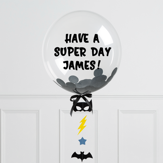 Personalised Helium Balloon Helium Balloon Batman Confetti Helium Bobo Balloon - Elevate Your Celebration with Our Stunning Helium Bobo Balloon