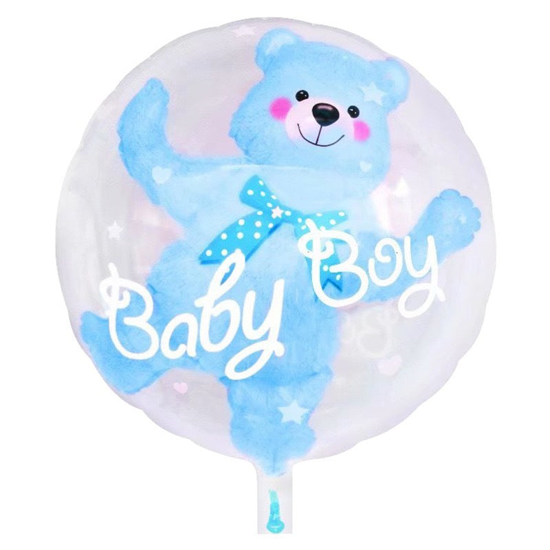 Helium Baby Boy with Blue Bear Foil Balloon - Baby Shower Perfect for special celebrations!