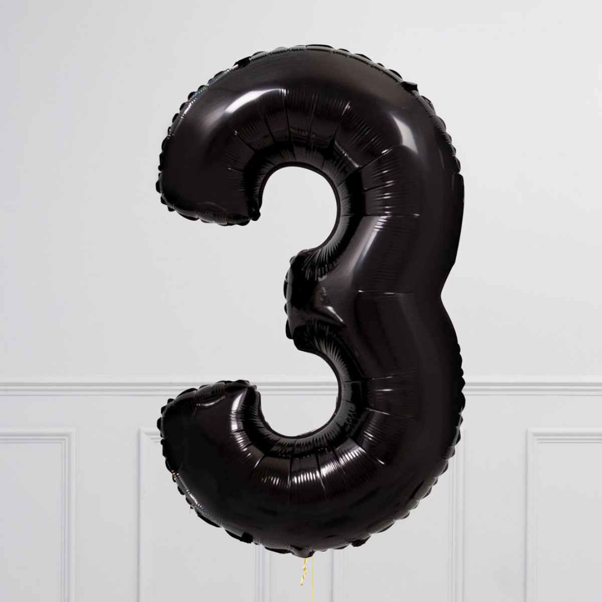 Helium Black Two Number Set Balloon with 3 Foil Star Balloons