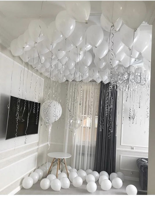 36-inches White, Transparent, Floor White Balloons, White Helium Ceiling Latex - Perfect for any occasions!