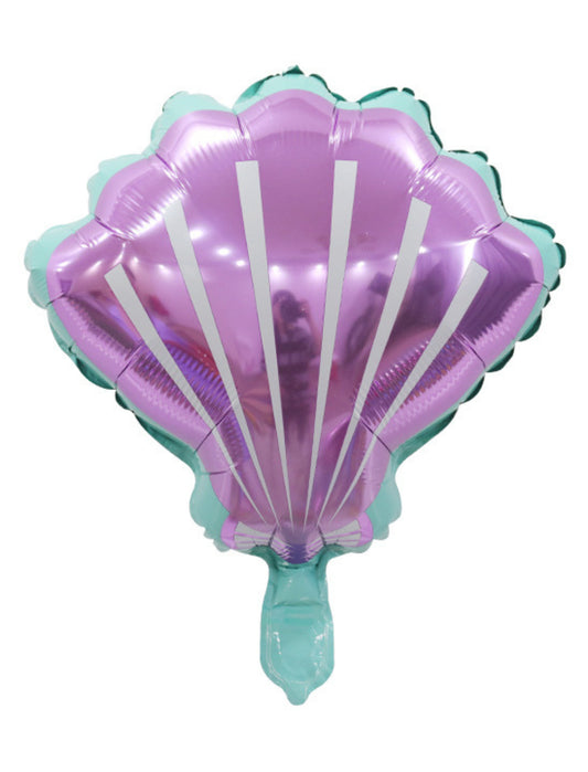 Mini Seashell Mermaid Shark Under The Sea Kids Birthday  Balloon Bouquet Purple