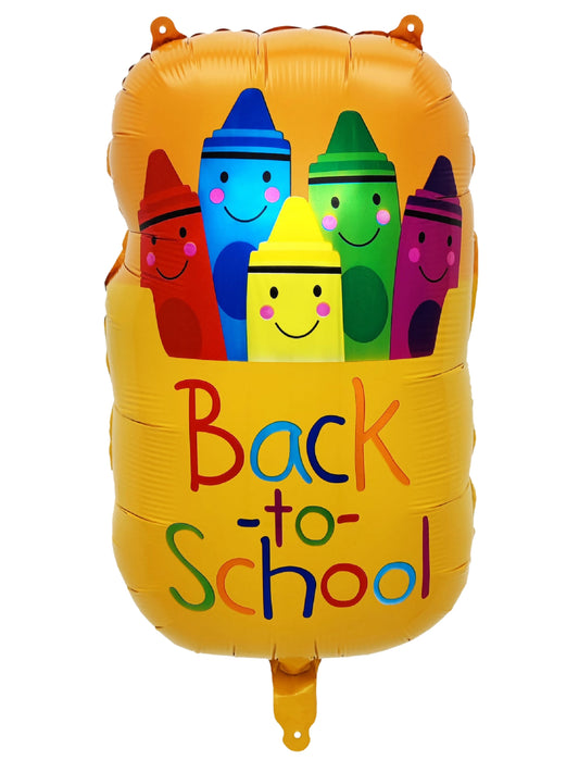 Back To School Decoration Balloon Welcome back Pencil Box Pencil Stationery Helium Balloon Bouquet Orange