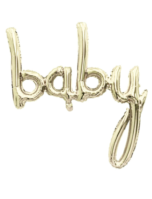 Baby Letter New Baby Foil Balloon Banner Gold