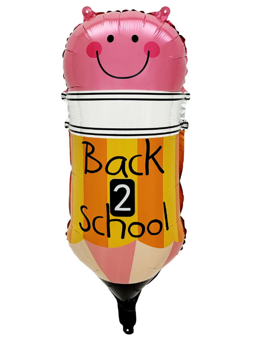 Back To School Decoration Balloon Pencil Stationery Designs For Classroom Decor Helium Balloon Bouquet Orange Pink
