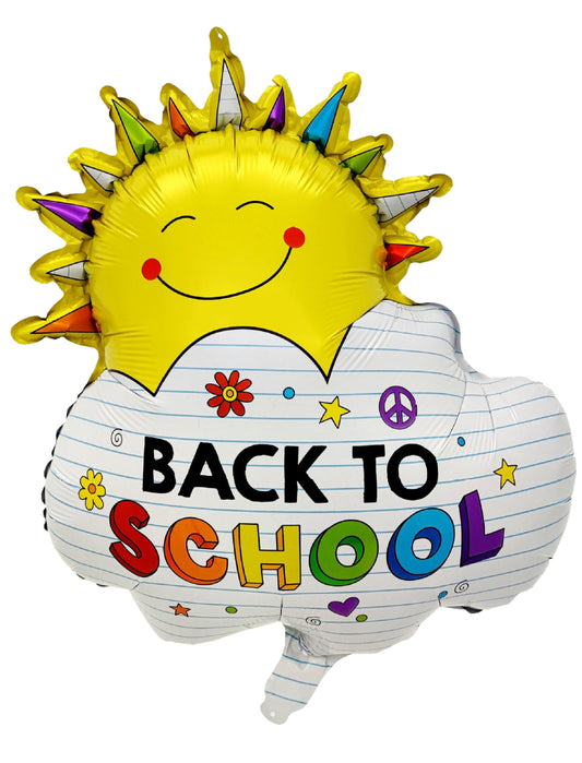 Back To School Decoration Balloon Welcome Back Happy Morning Classroom Decor Helium Balloon Bouquet Yellow White