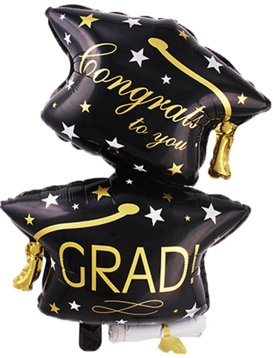 Congrats To You Grad Graduation Helium Balloon Bouquet Black