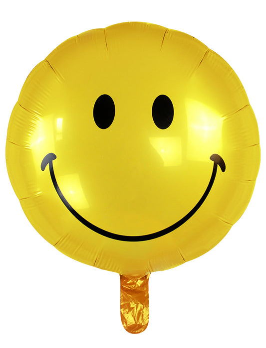 Circle Smiley Face Happy Birthday Balloon Kids Birthday with Helium Balloon Bouquet Yellow