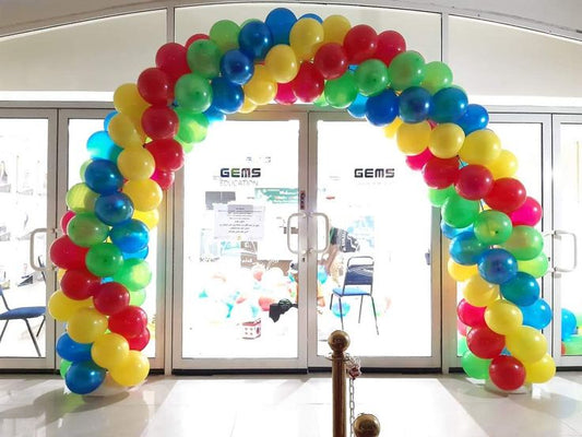 Balloon Arch Blue, Green, Yellow and Red Rainbow Arrangement - Corporate Event, Grand Opening, Company Event Perfect for special occasion!