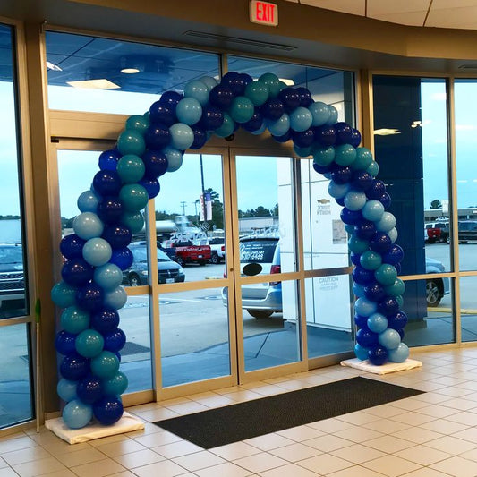 Balloon Arch Different Shade of Blue Spiral Arrangement - Corporate Event, Grand Opening, Company Event Perfect for special occasion!