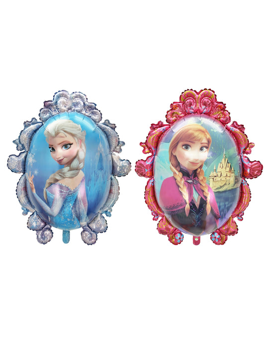 Elsa & Anna Mirror Design Helium Balloon – Frozen-Themed Party Decor