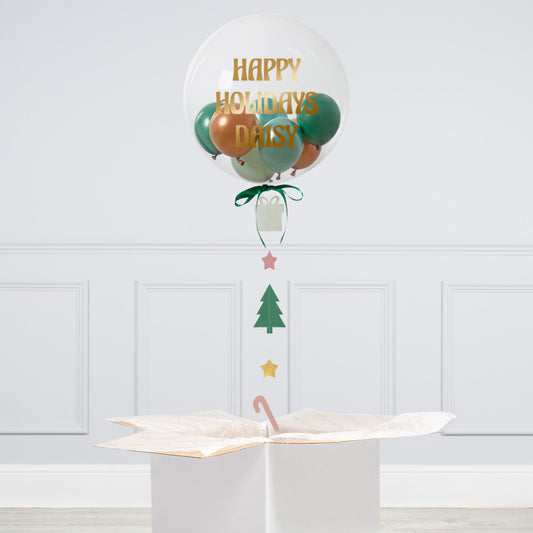 Personalised Helium Balloon - Perfect for Christmas Celebration with Customizable Sticker