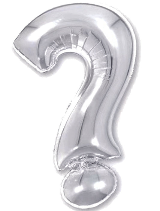 Question Mark Sign Baby Shower Kids Birthday Helium Balloon Bouquet Silver