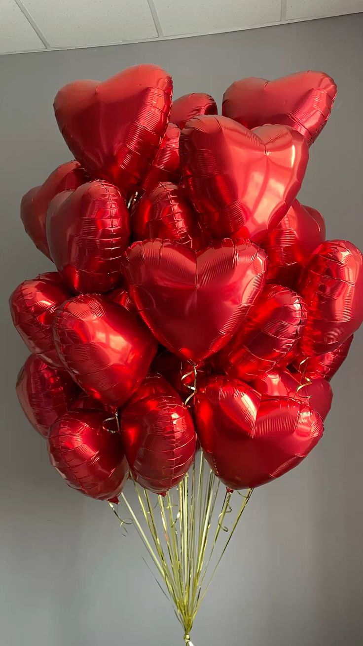30pcs Red Heart-Shaped Helium Foil Balloons - Valentine's, Anniversary Perfect for special occasions!