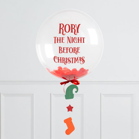 Personalised Helium Balloon - Perfect for Christmas Celebration with Customizable Sticker