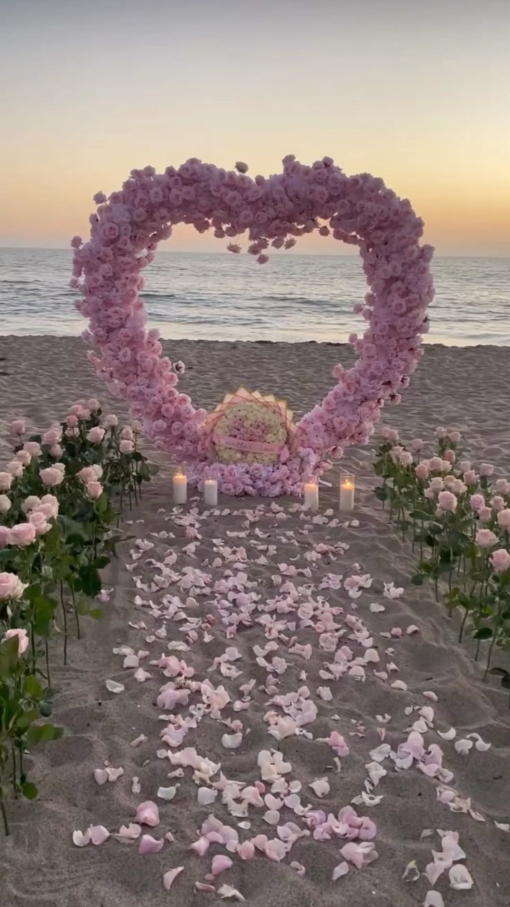 Artificial Flowers, Candles, Giant Pink Heart Artificial Flower and Fresh Giant Flower Bouquet - Perfect for Proposal, Wedding, Anniversary special occasions!