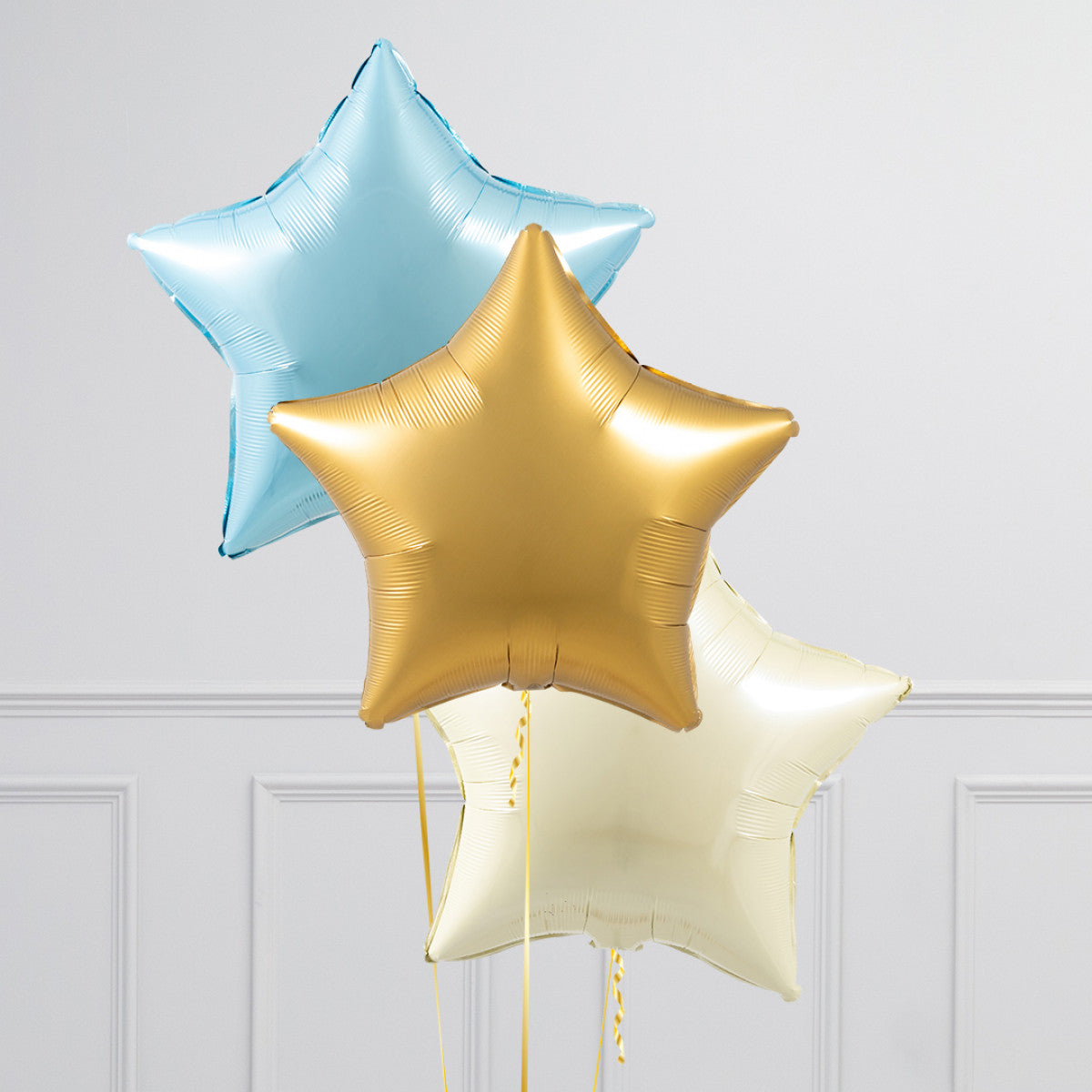 Helium Green Two Number Set Balloon with 3 Foil Star Balloons