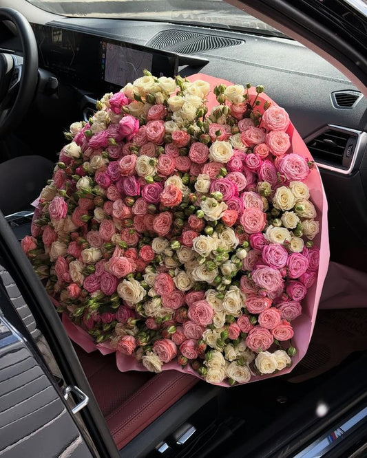 Pink and White Roses - Floral Fresh Bouquet