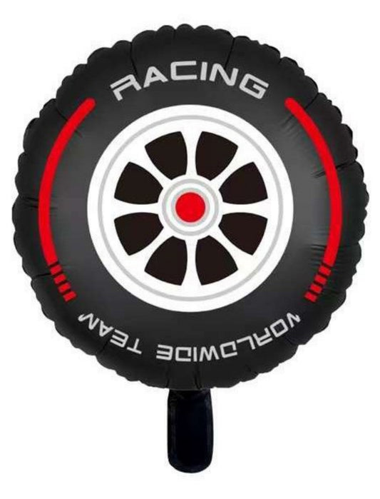 F1 Racing Wheel Theme Kids Birthday Helium Balloon Bouquet Black Red