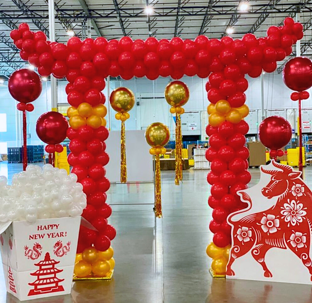 Chinese New Year Balloon Designs: Arch, Lanterns, and Accents – Perfect for Chinese New Year Celebrations