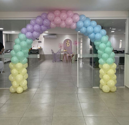 Balloon Arch Yellow, Green, Purple and Pink - Corporate Event, Grand Opening, Company Event Perfect for special occasion!
