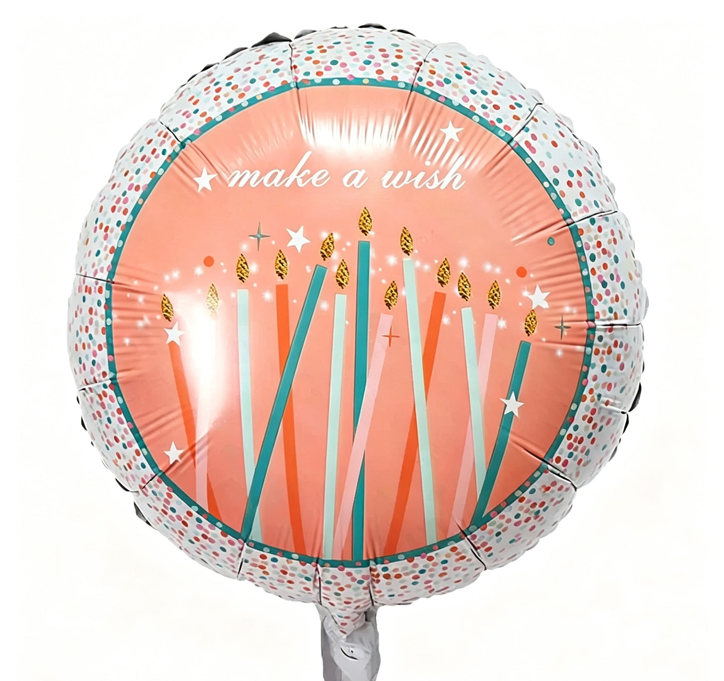 Happy Birthday Candles Printed 'make a wish' Helium Balloon - Perfect for Birthday Celebration!