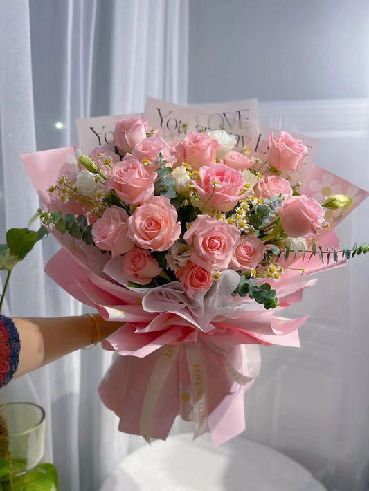 Pink Roses - Floral Fresh Bouquet